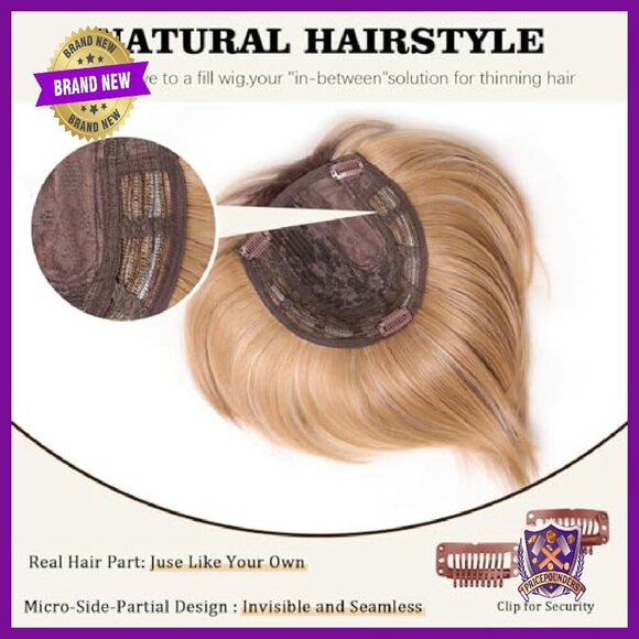 Short Bob Hair Topper 10 Inch Synthetic Wispy Bangs Volumizing main image 7